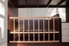 Детская двухъярусная кроватка-трансформер, 18мм Domino Dark walnut / Milk oak